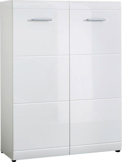 SCHUHSCHRANK Weiß  - Silberfarben/Schwarz, Design, Holzwerkstoff/Kunststoff (89,1/119,4/35,7cm) - Carryhome