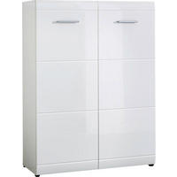 SCHUHSCHRANK Weiß  - Silberfarben/Schwarz, Design, Holzwerkstoff/Kunststoff (89,1/119,4/35,7cm) - Carryhome