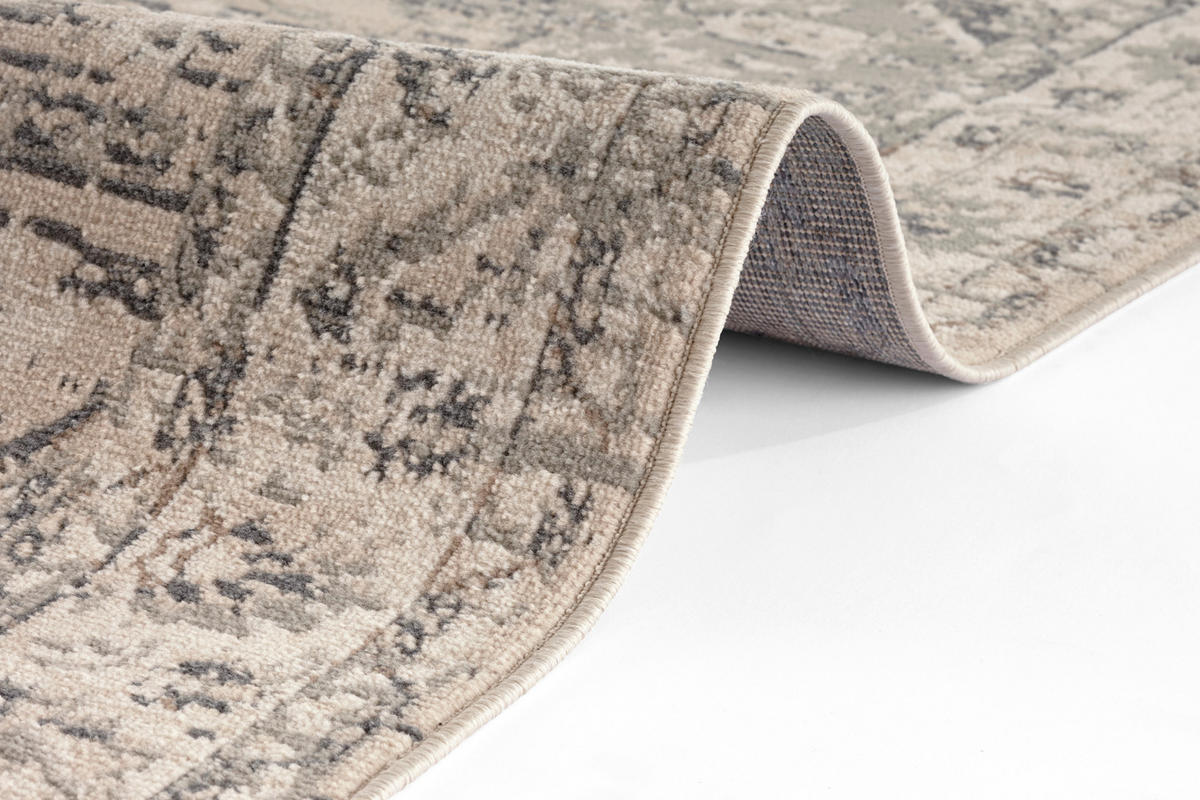 LÄUFER 80/200 cm Terrain  - Creme/Grau, Design, Kunststoff/Textil (80/200cm)
