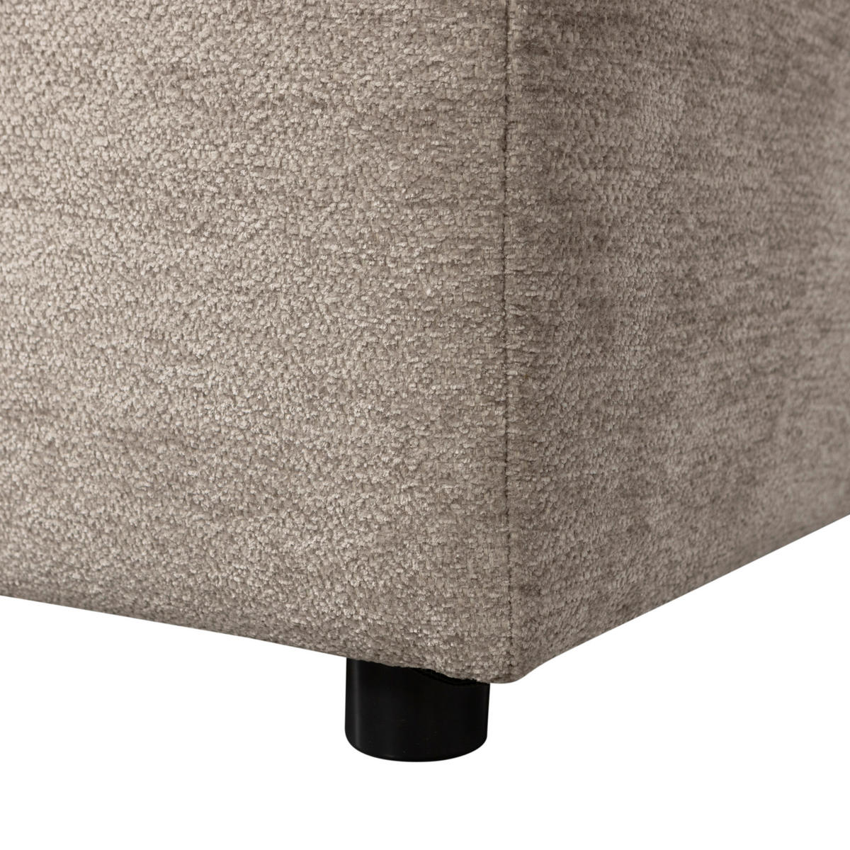 ECKSOFA Tibas Sandfarben Webstoff  - Sandfarben/Schwarz, Design, Kunststoff/Textil (280/165cm) - Livetastic