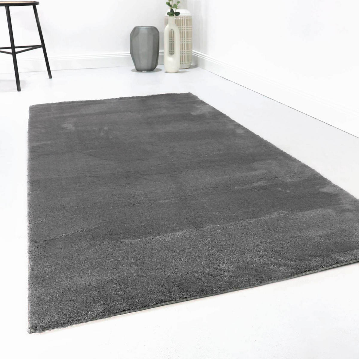 WEBTEPPICH  Wohnzimmer 120/170 cm Lago Anthrazit rechteckig  - Anthrazit, Basics, Textil (120/170cm)