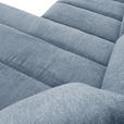 ECKSOFA Blau Flachgewebe  inkl. Zierkissen, Rückenkissen, Bettkasten, Schlaffunktion, Rücken echt, Liegefläche im Originalstoff  - Blau/Schwarz, KONVENTIONELL, Holz/Textil (275/180cm) - Carryhome