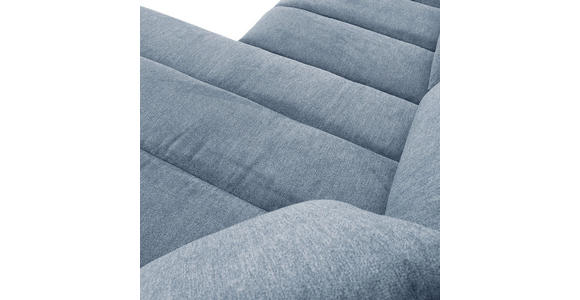 ECKSOFA Blau Flachgewebe  inkl. Zierkissen, Rückenkissen, Bettkasten, Schlaffunktion, Rücken echt, Liegefläche im Originalstoff  - Blau/Schwarz, KONVENTIONELL, Holz/Textil (275/180cm) - Carryhome