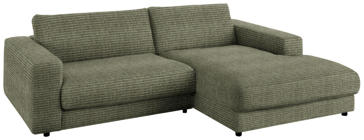 ECKSOFA in Chenille Grün  270/190 cm  - Schwarz/Grün, Design, Kunststoff/Textil (270/190cm) - Lomoco