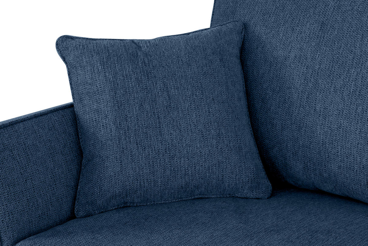 ECKSOFA in Flachgewebe Dunkelblau  - Eichefarben/Dunkelblau, Konventionell, Holz/Textil (265/159cm) - Carryhome