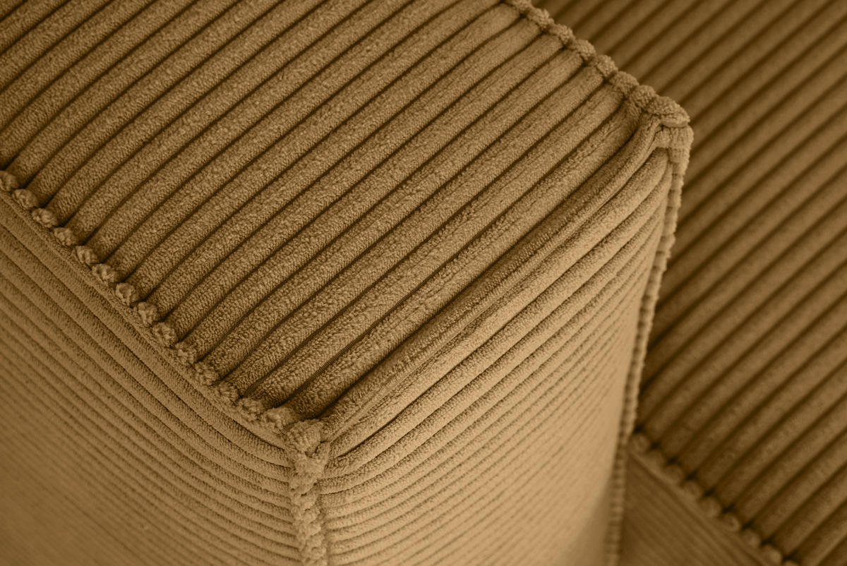 ECKSOFA Currygelb Feincord  - Currygelb/Schwarz, KONVENTIONELL, Kunststoff/Textil (242/151cm) - Carryhome