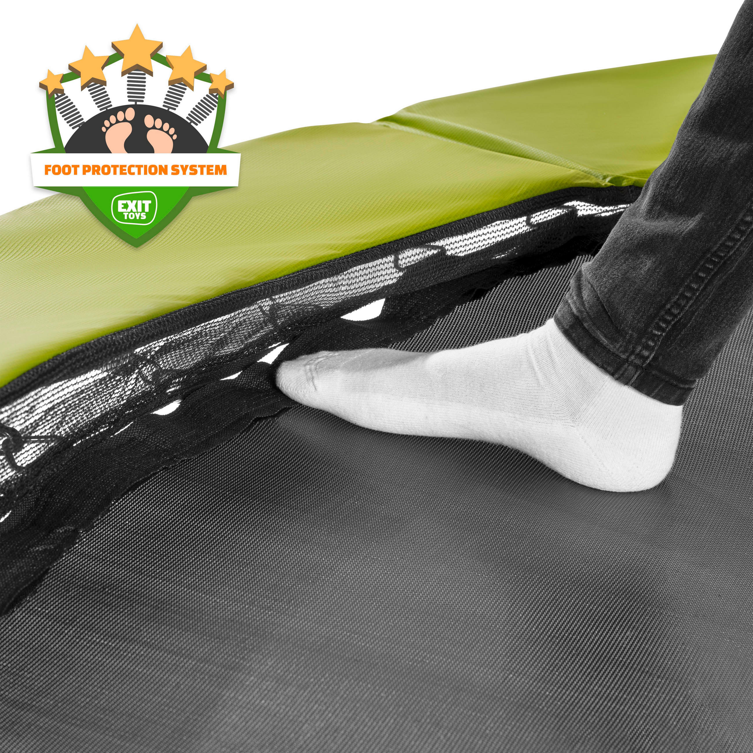 Thumbnail - Exit Toys Trampolin, Grün, Metall, Kunststoff, rund, 210 cm, EN 71, CE, Outdoor Spielzeug, Trampoline