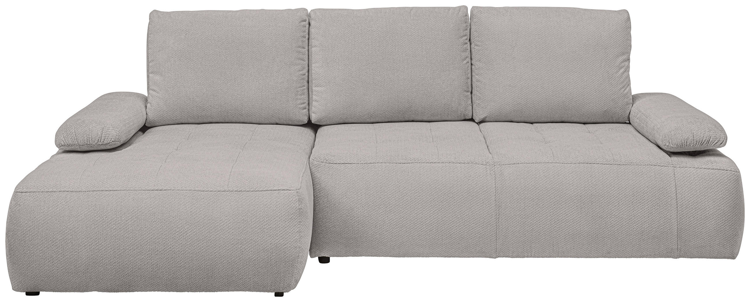 ECKSOFA Hellgrau Webstoff  - Hellgrau/Schwarz, KONVENTIONELL, Kunststoff/Textil (162/282cm) - Carryhome