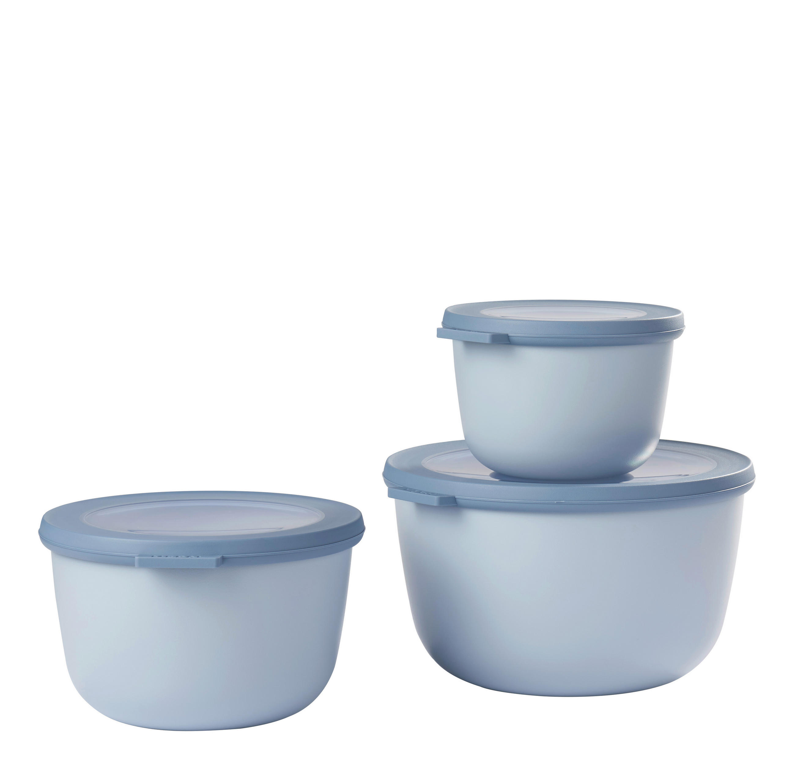 VORRATSDOSENSET 3-teilig  - Klar/Hellblau, KONVENTIONELL, Kunststoff (19/12/19,2cm) - Mepal