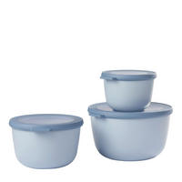 VORRATSDOSENSET 3-teilig  - Klar/Hellblau, KONVENTIONELL, Kunststoff (19/12/19,2cm) - Mepal