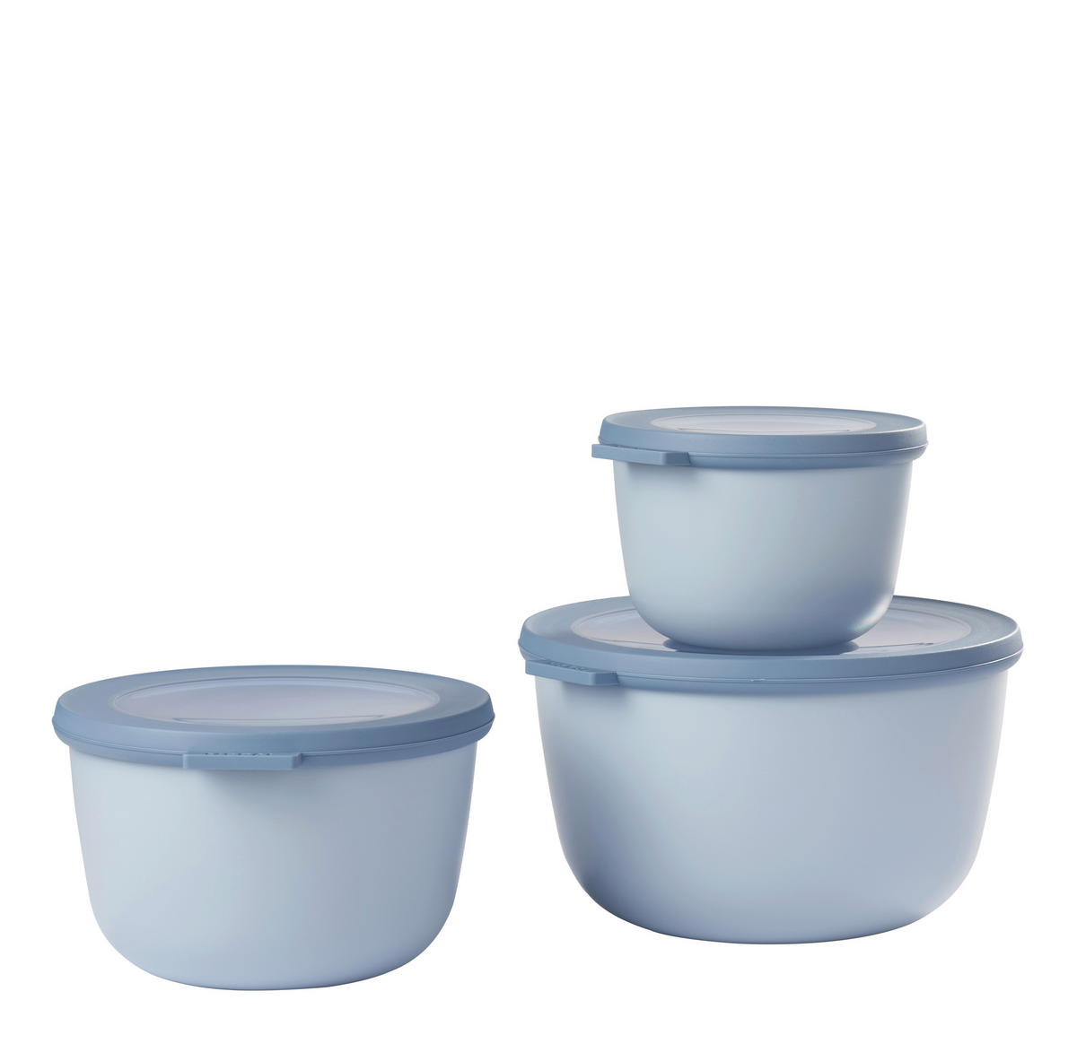 VORRATSDOSENSET 3-teilig  - Klar/Hellblau, KONVENTIONELL, Kunststoff (19/12/19,2cm) - Mepal