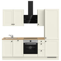 KÜCHENLEERBLOCK 240 cm   in Weiß, Eichefarben  - Eichefarben/Schwarz, MODERN, Holzwerkstoff/Metall (240cm) - Nobilia