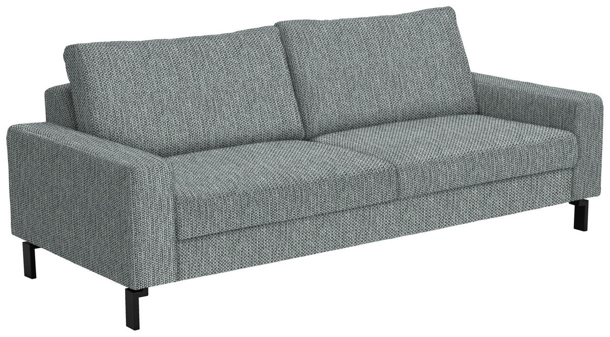 3-SITZER-SOFA in Flachgewebe Grau  - Schwarz/Grau, Design, Textil/Metall (218/86/97cm) - Hom`in