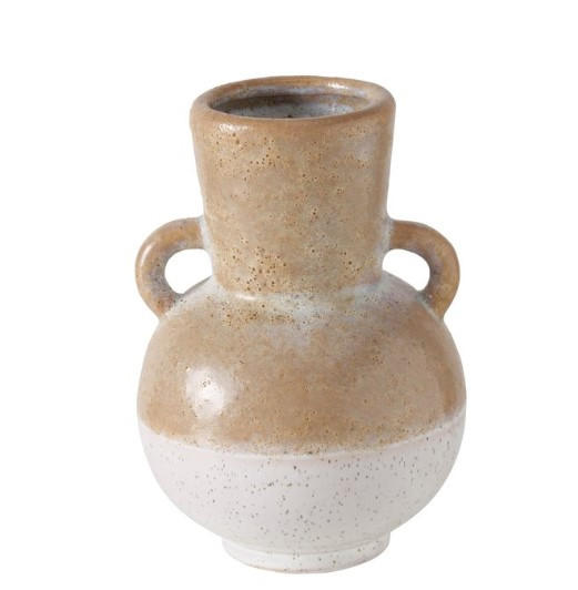 VAS 19 cm  - vit/brun, Natur, keramik (14/19cm)