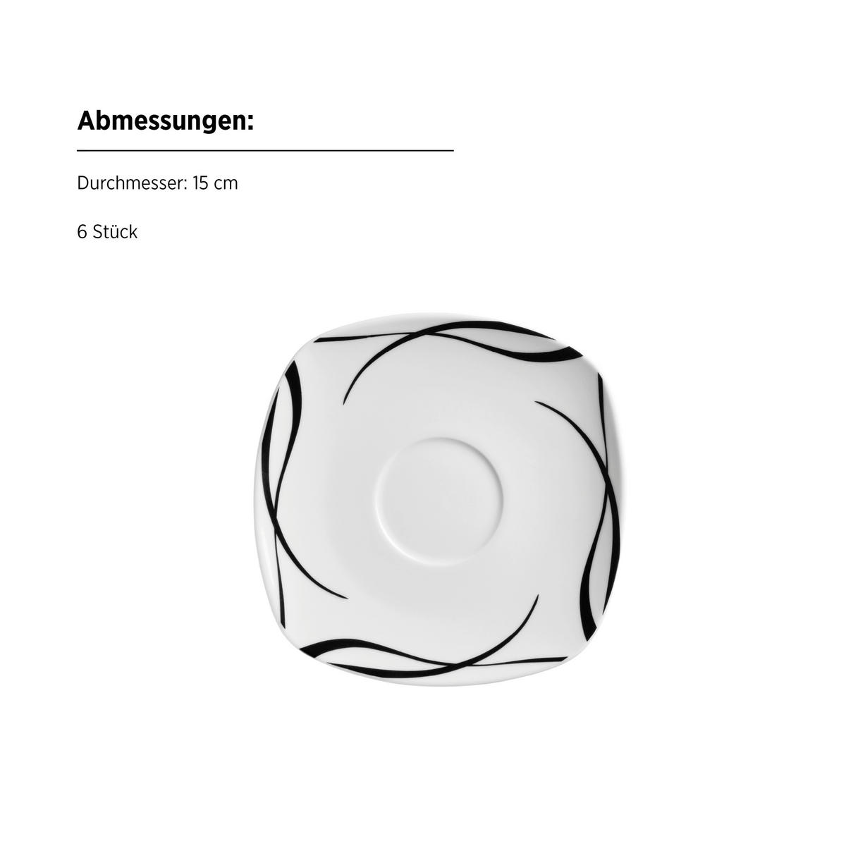 KOMBISERVICE Decora 30-teilig  - Schwarz/Weiß, Trend, Keramik - Mäser
