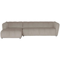 ECKSOFA LIVOLI in Chenille Creme  160/306 cm  - Creme/Schwarz, Design, Textil (160/306cm) - MID.YOU
