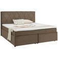 BOXSPRINGBETT 180/200 cm  in Hellbraun  - Hellbraun/Schwarz, Design, Kunststoff/Textil (180/200cm) - Xora