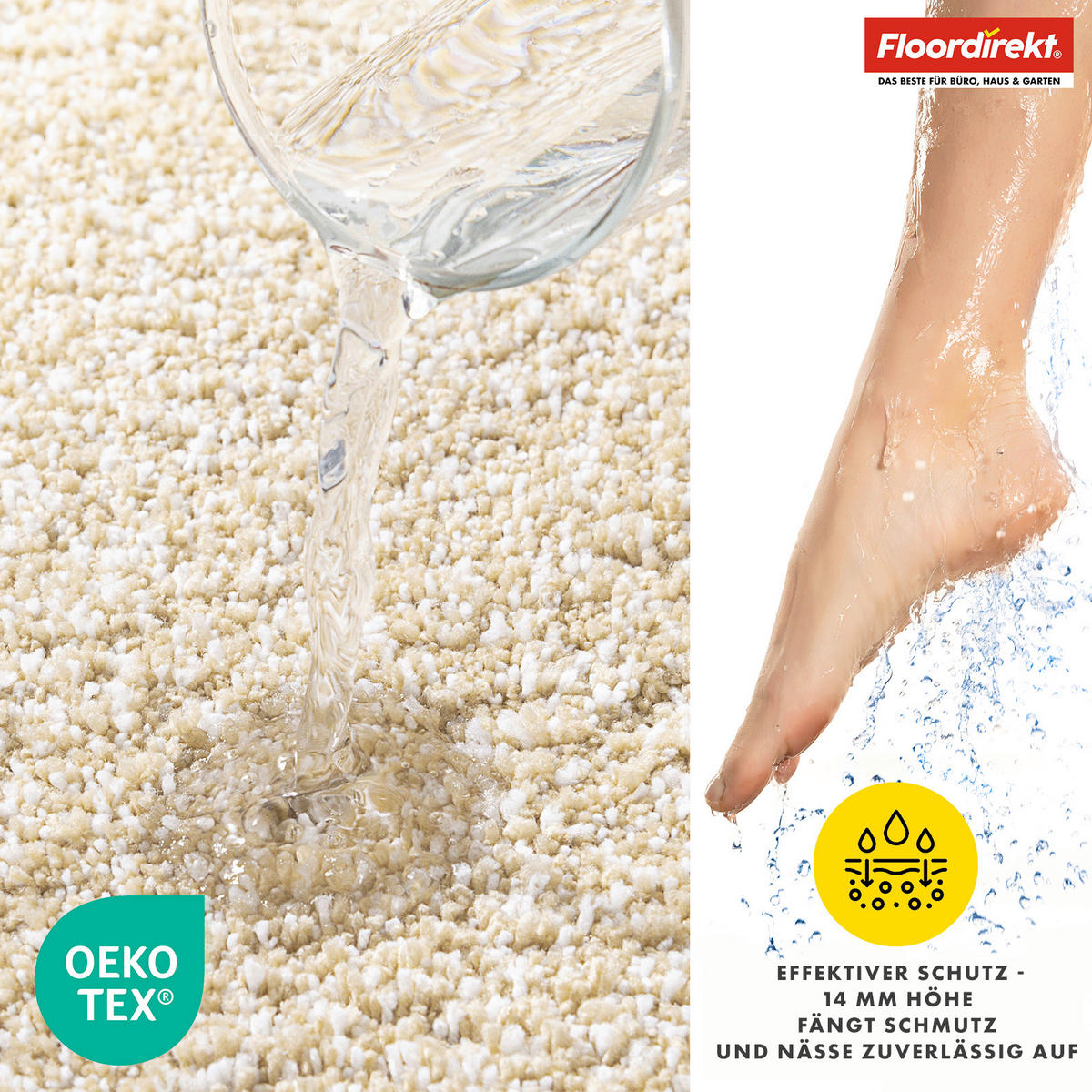 BADEMATTE Nasa Beige 120/180 cm  - Beige, Basics, Kunststoff/Textil (120/180cm) - Floordirekt