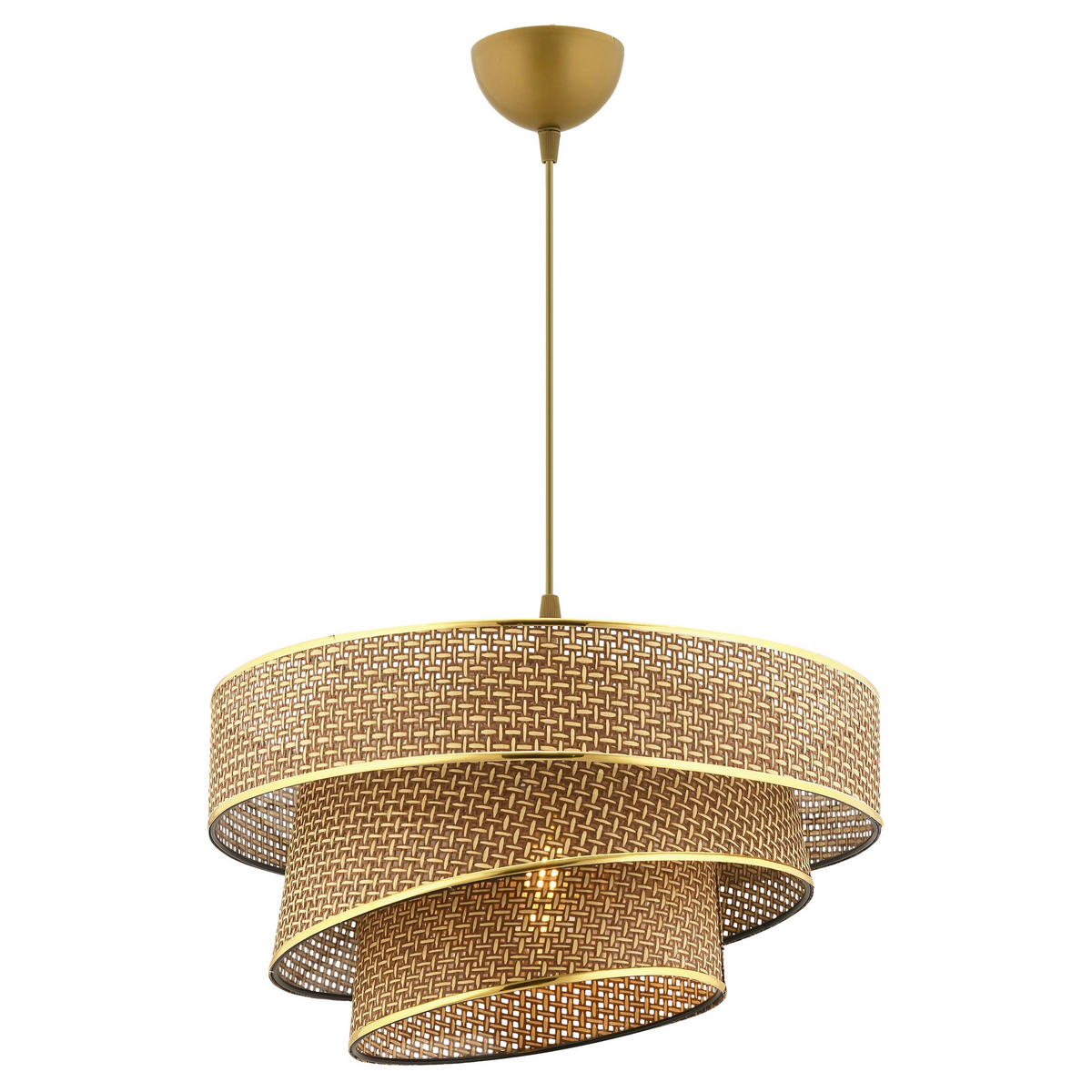 HÄNGELEUCHTE 40/72 cm   - Beige/Goldfarben, Design, Textil/Metall (40/72cm) - P & B