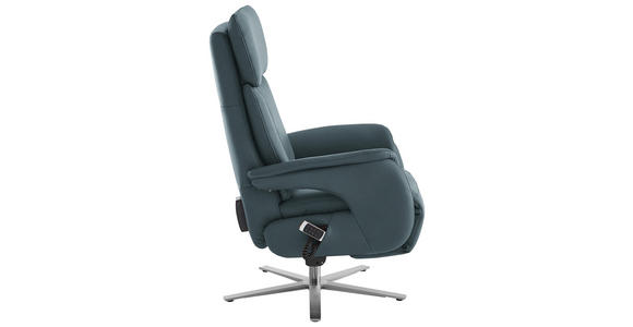 RELAXSESSEL in Leder Blaugrau - Edelstahlfarben/Blaugrau, Design, Leder/Metall (70/124/85cm) - Cantus