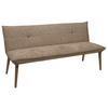 SITZBANK 179/86/65 cm Chenille Braun, Eichefarben Eiche massiv Holz  - Eichefarben/Eschefarben, KONVENTIONELL, Holz/Textil (179/86/65cm) - Valdera
