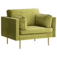 FÅTÖLJ i metall, textil grön, guldfärgad  - grön/guldfärgad, Design, metall/textil (110/84/86cm) - Livetastic