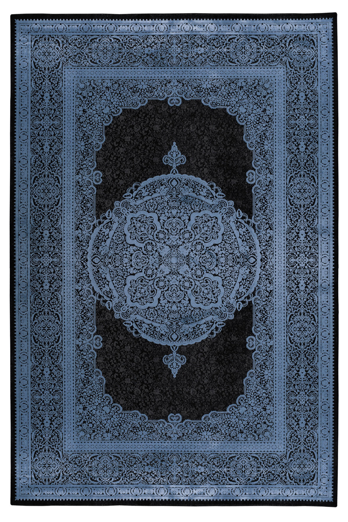 WEBTEPPICH  80/150 cm  Blau, Schwarz   - Blau/Schwarz, Design, Textil (80/150cm) - Novel