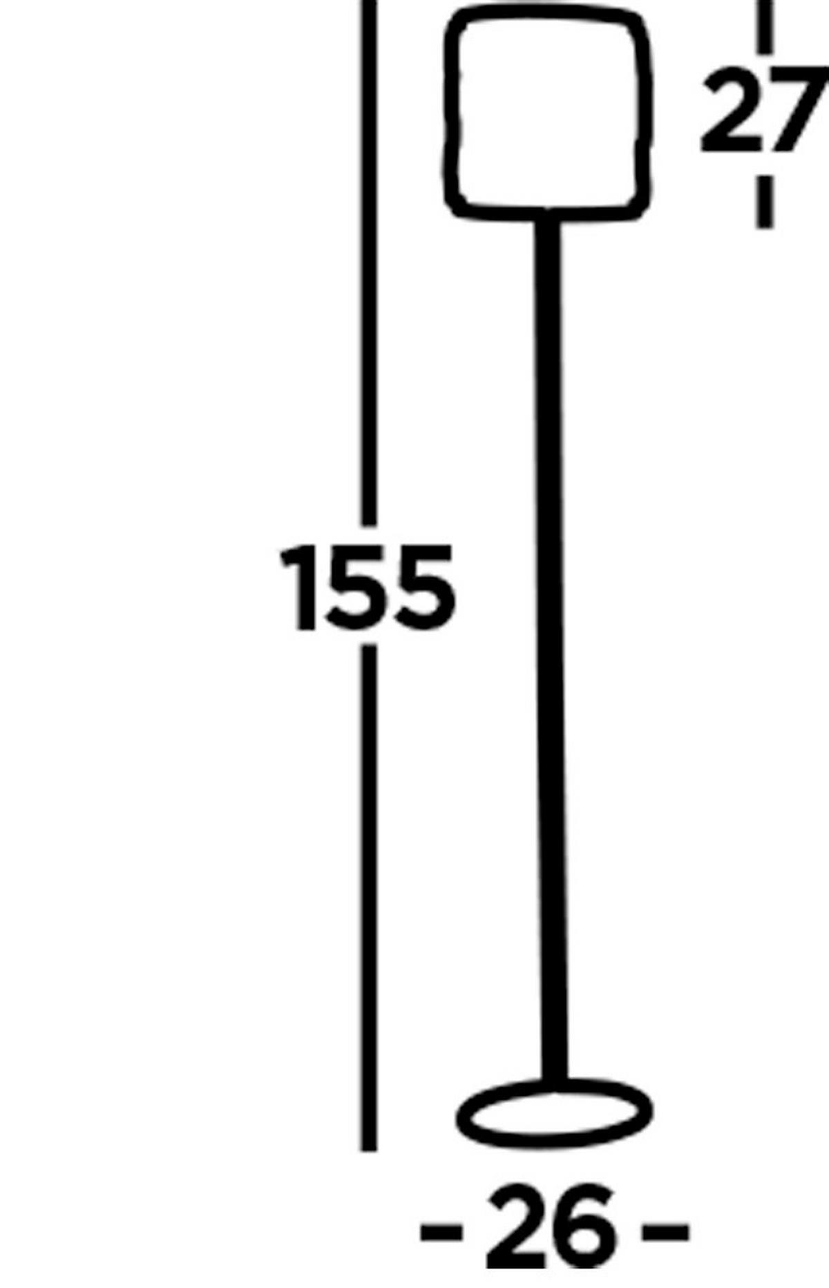 STOJEČA SVETILKA  Bijou      26/155 cm       - barve kroma/prozorno, Design, kovina/steklo (26/155cm)