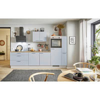 KÜCHENBLOCK PN 105 280 cm  in Eichefarben, Kaschmir, Pastellblau  - Kaschmir/Edelstahlfarben, Design, Holzwerkstoff/Metall (280cm) - Pino