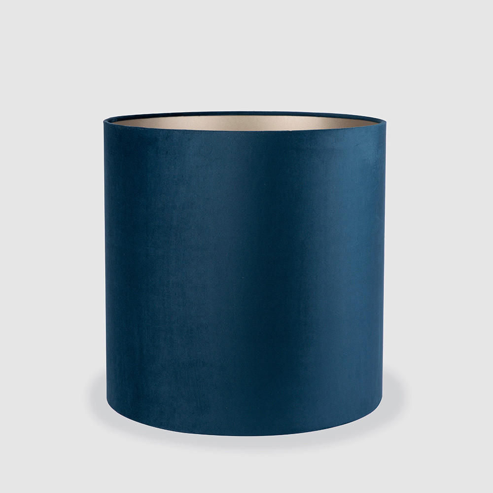 LEUCHTENSCHIRM Velour 40/35 cm   - Dunkelblau, Basics, Textil/Metall (40/35cm)