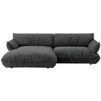 ECKSOFA  in Flachgewebe Anthrazit  185/264 cm  - Anthrazit/Schwarz, Design, Kunststoff/Textil (185/264cm) - Belluti