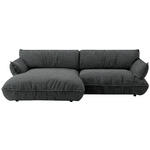 ECKSOFA  in Flachgewebe Anthrazit  185/264 cm  - Anthrazit/Schwarz, Design, Kunststoff/Textil (185/264cm) - Belluti