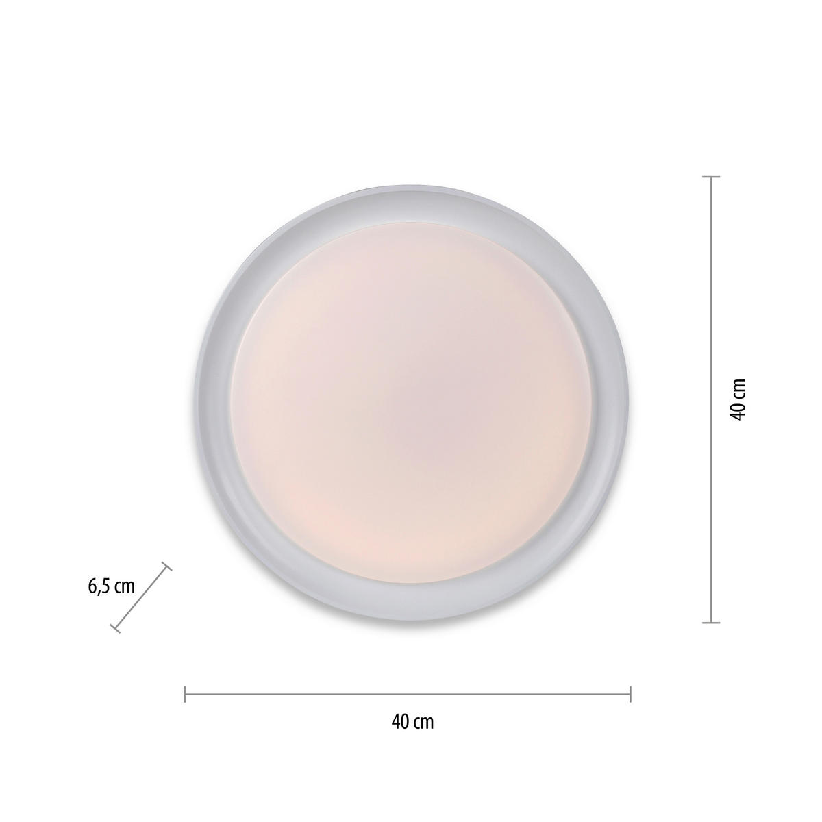 LED-DECKENLEUCHTE 40/6,5 cm   - Weiß, KONVENTIONELL, Kunststoff/Metall (40/6,5cm)