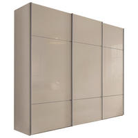 SCHWEBETÜRENSCHRANK 249/222/68 cm 3 Tür(en)-türig Sandfarben  - Sandfarben/Alufarben, Design, Glas/Holzwerkstoff (249/222/68cm) - Moderano