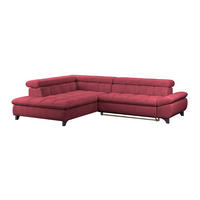 ECKSOFA Rot Chenille  - Chromfarben/Rot, KONVENTIONELL, Textil/Metall (234/312cm) - Livetastic