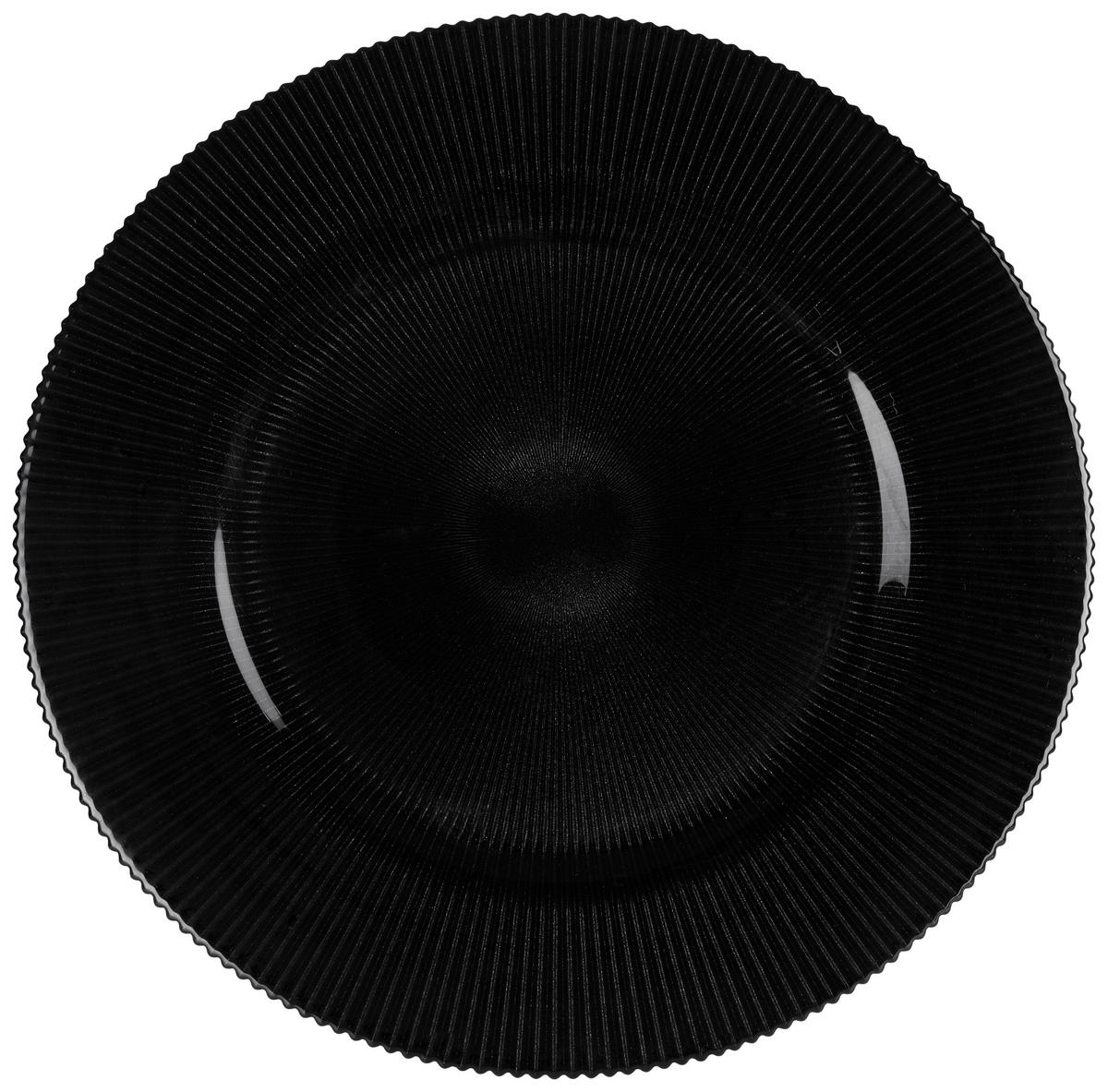 PLATZTELLER  34 cm   - Schwarz, KONVENTIONELL, Glas (34cm) - Novel