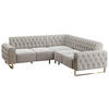 ECKSOFA  Beige Velours  - Beige/Goldfarben, KONVENTIONELL, Textil/Metall (264/264cm) - Carryhome