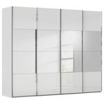 SCHWEBETÜRENSCHRANK  in Weiß, Seidengrau  - Chromfarben/Seidengrau, Design, Glas/Holzwerkstoff (271/235/68cm) - Novel