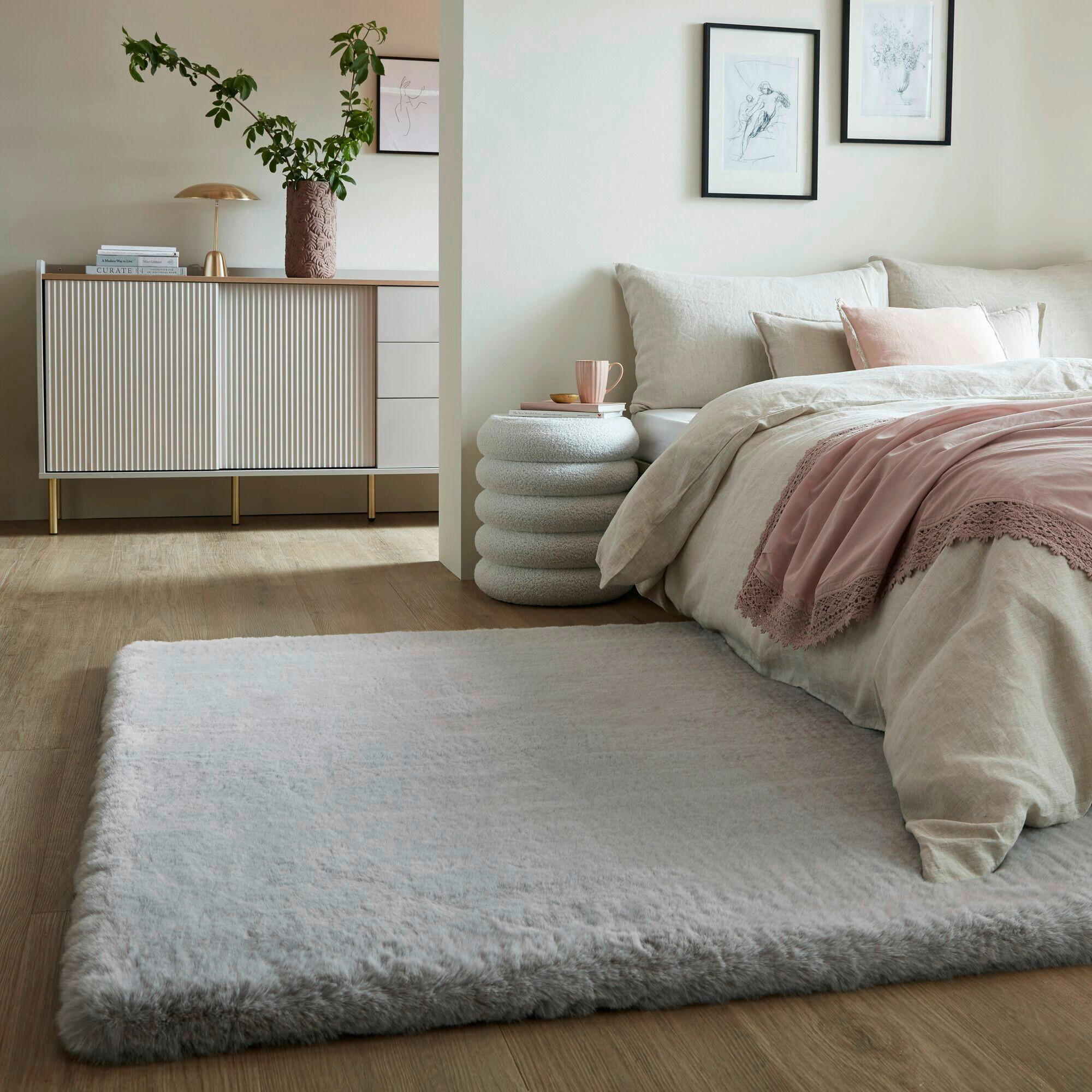 WEBTEPPICH 200/290 cm IVY LUXURY FUR Grau - Grau, KONVENTIONELL, Textil (200/290cm)