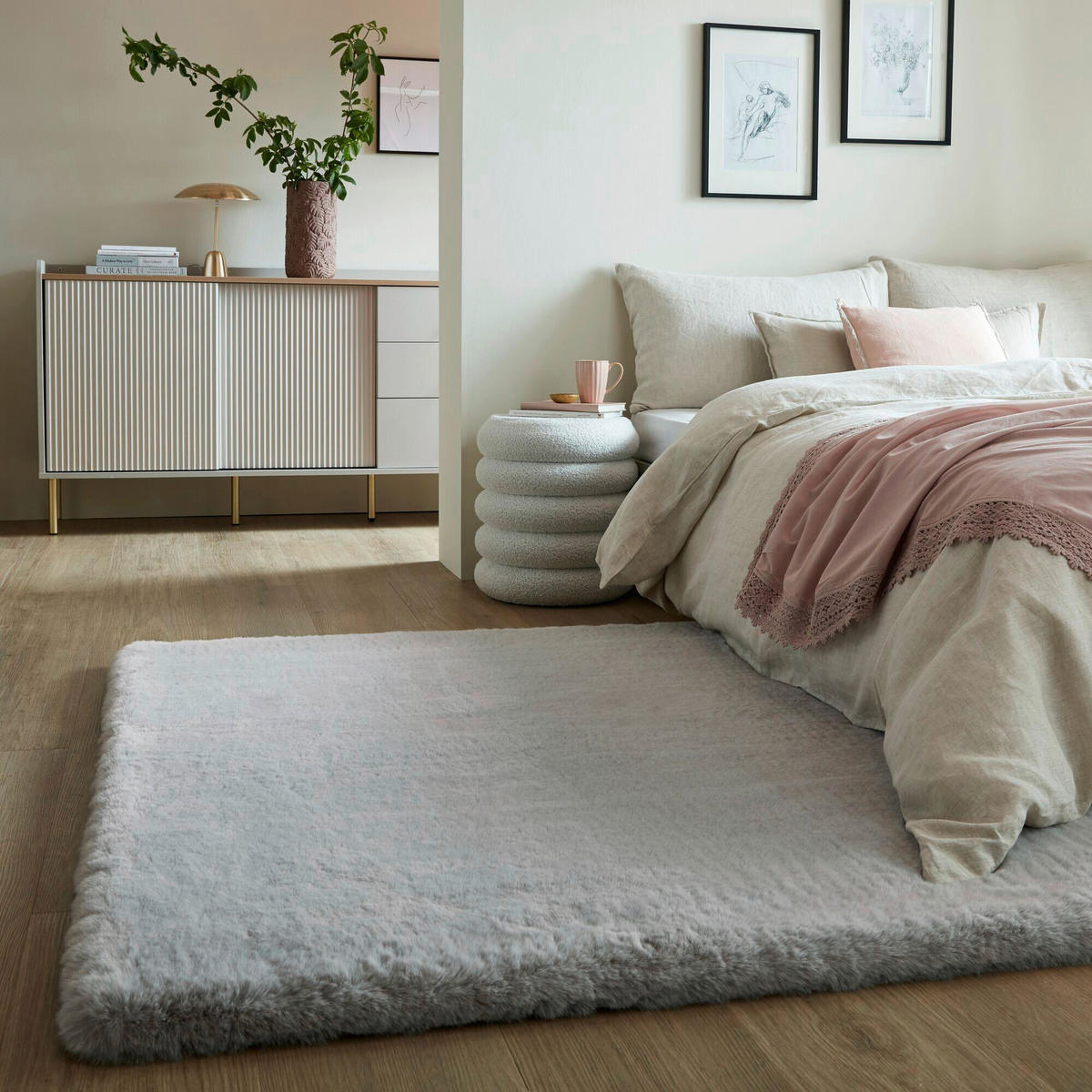 WEBTEPPICH 120/170 cm IVY LUXURY FUR Grau  - Grau, KONVENTIONELL, Textil (120/170cm)