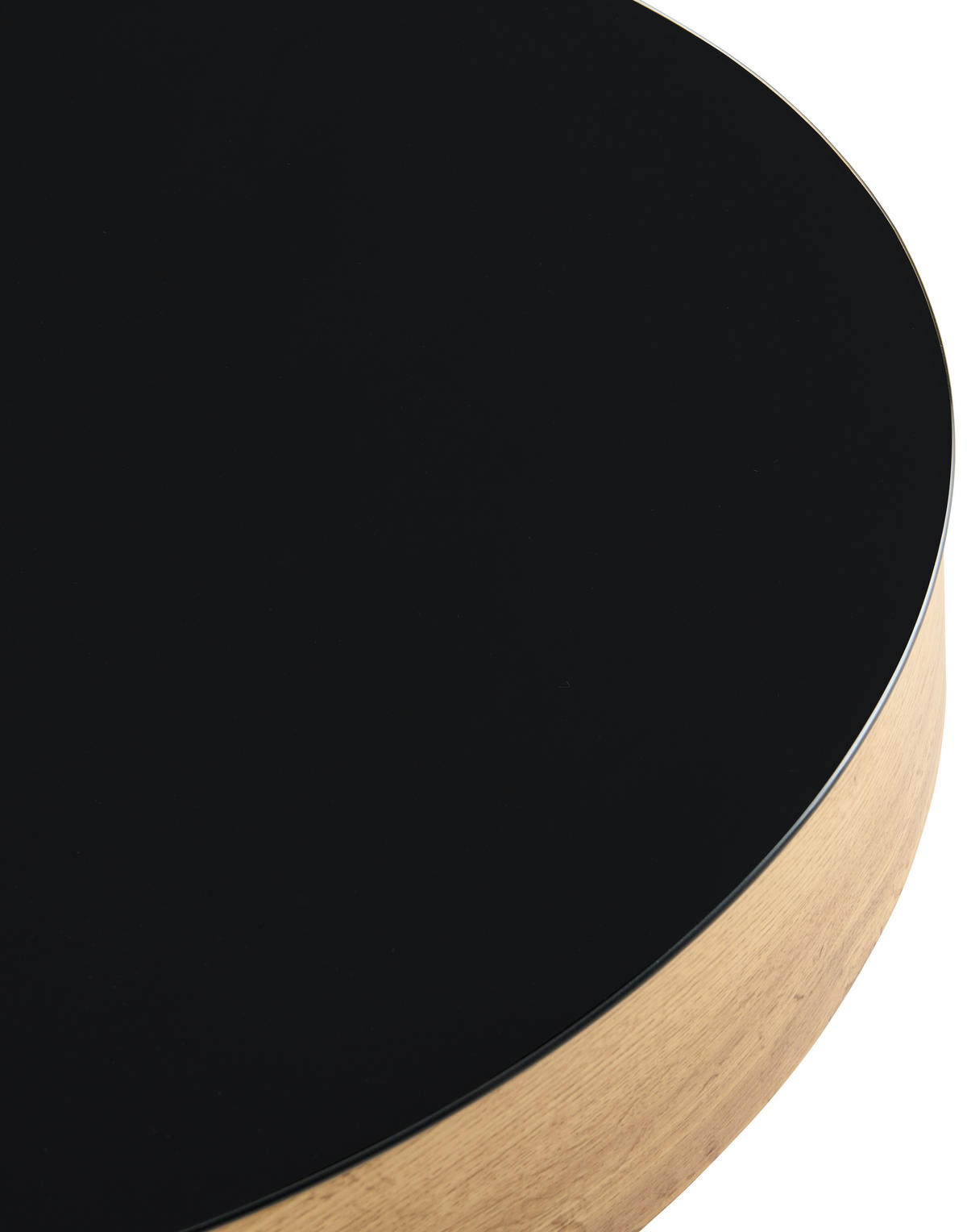 COUCHTISCH ESG 80/80/46 cm rund Schwarz, Eichefarben  - Eichefarben/Schwarz, Design, Glas/Holzwerkstoff (80/80/46cm) - MID.YOU