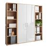 AKTENSCHRANK Weiß Hochglanz, Sonoma Eiche  - Weiß Hochglanz/Sonoma Eiche, MODERN, Holzwerkstoff (173/186/33cm) - MID.YOU