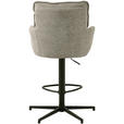BARHOCKER Leinenoptik Schwarz, Taupe Eisen Stoffauswahl, Sitzfläche 360° drehbar  - Taupe/Schwarz, Design, Textil/Metall (58/103-123/61cm) - Novel