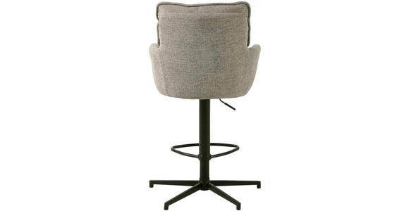 BARHOCKER Leinenoptik Schwarz, Taupe Eisen Stoffauswahl, Sitzfläche 360° drehbar - Taupe/Schwarz, Design, Textil/Metall (58/103-123/61cm) - Novel