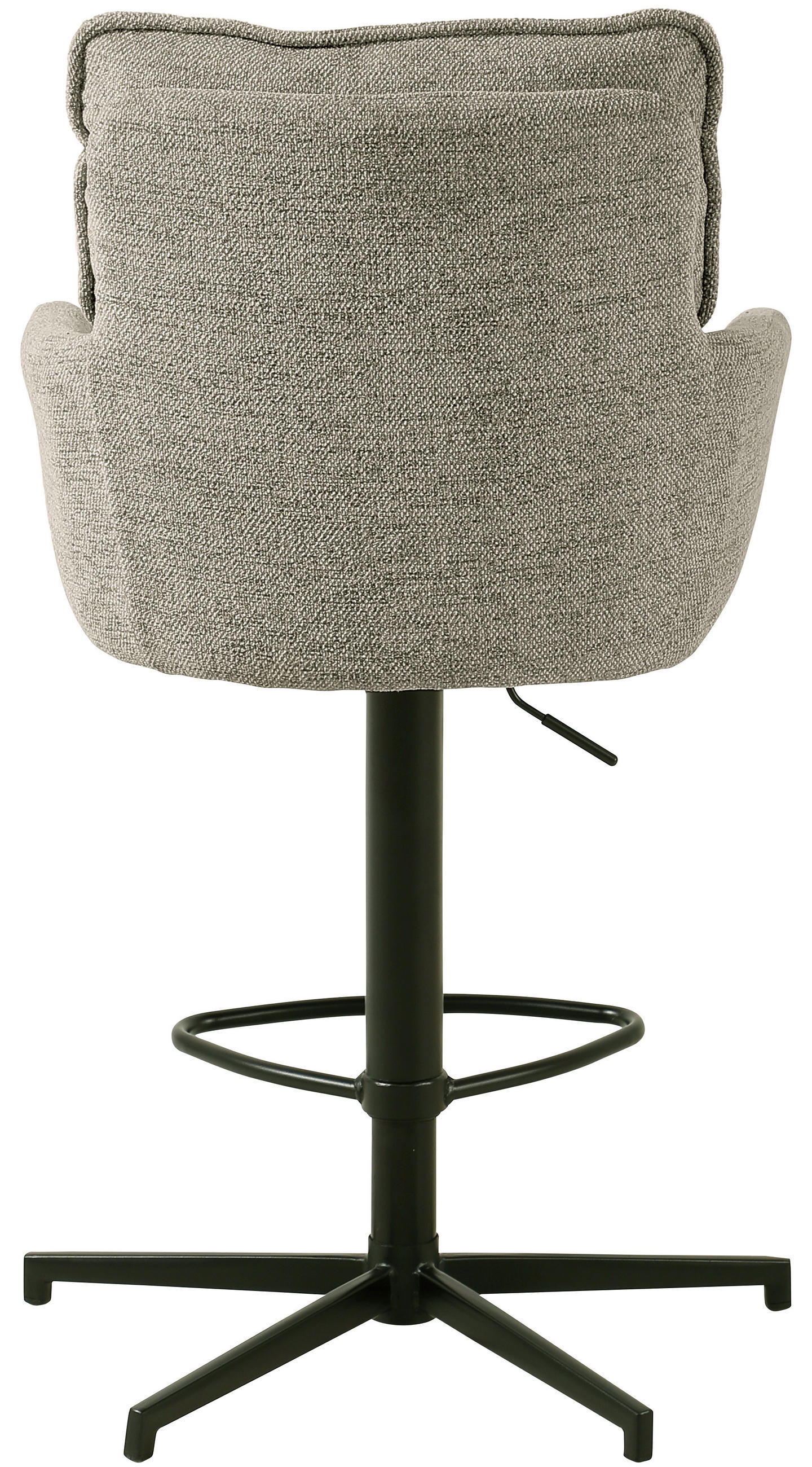 BARHOCKER Leinenoptik Schwarz, Taupe Eisen Stoffauswahl, Sitzfläche 360° drehbar  - Taupe/Schwarz, Design, Textil/Metall (58/103-123/61cm) - Novel