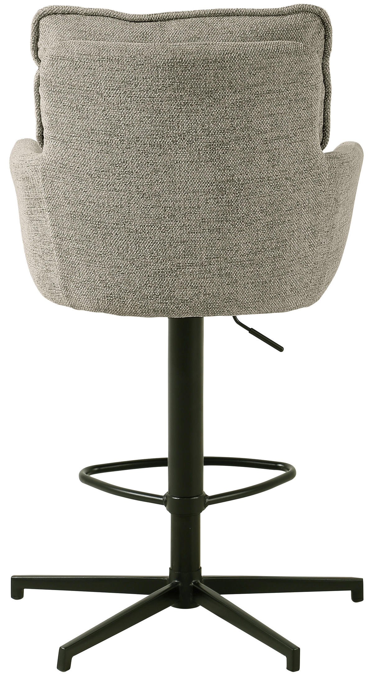 BARHOCKER Leinenoptik Schwarz, Taupe Eisen Stoffauswahl, Sitzfläche 360° drehbar  - Taupe/Schwarz, Design, Textil/Metall (58/103-123/61cm) - Novel