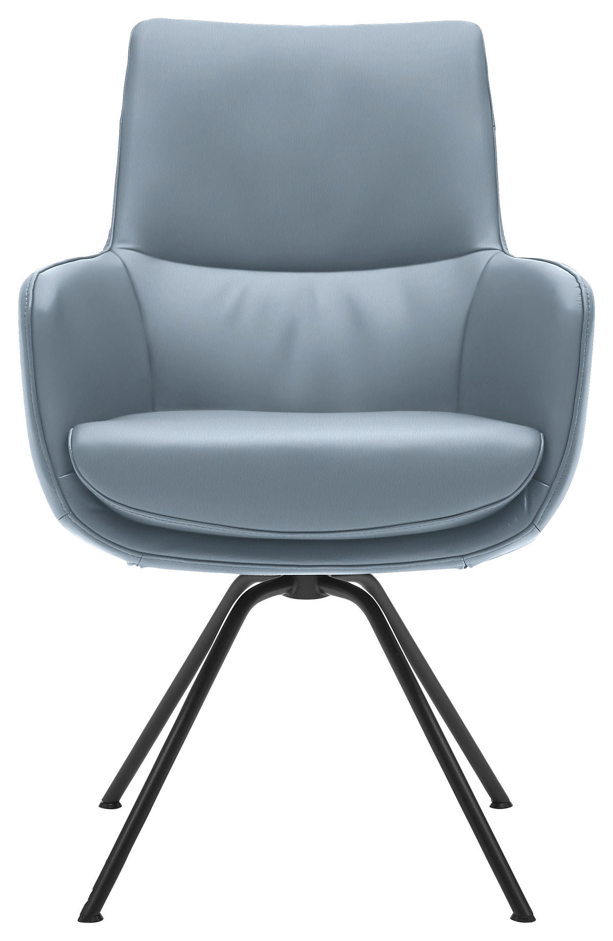 ARMLEHNSTUHL  in Stahl  - Schwarz/Grau, Design, Leder/Metall (60/90/61cm) - Dieter Knoll