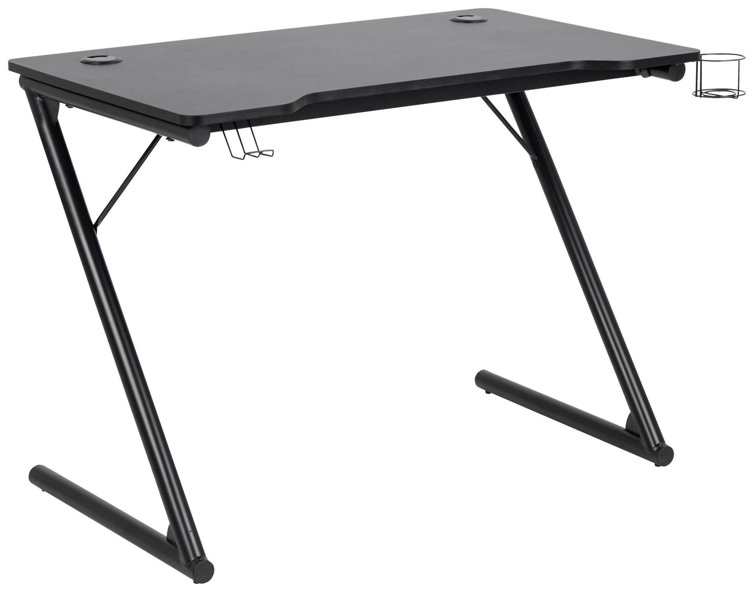 GAMING MIZA kovina, leseni material črna - črna, Konvencionalno, kovina/leseni material (100/60/74cm) - Livetastic