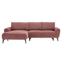 ECKSOFA in Webstoff Koralle  - Koralle/Schwarz, Design, Textil/Metall (170/272cm) - Welnova