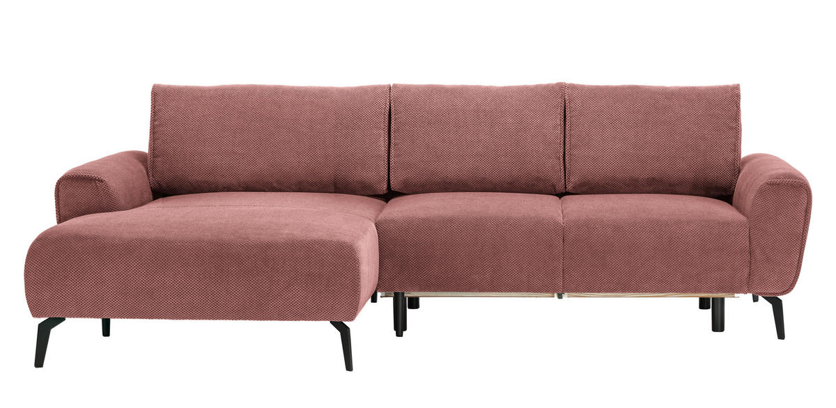 ECKSOFA in Webstoff Koralle  - Koralle/Schwarz, Design, Textil/Metall (170/272cm) - Welnova